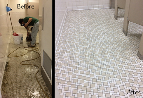 AMS Grout Cleaning Before and After