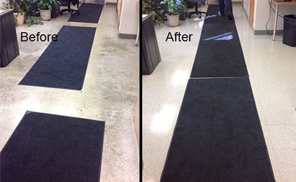 customer facility pictures- before and after commercial cleaning