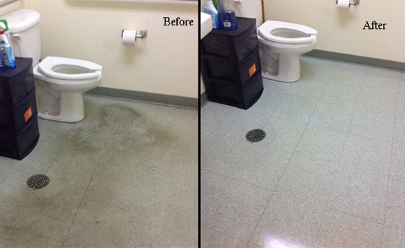 AMS customer's clean bathroom floor